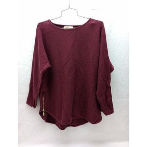 Lovely!!  MICHAEL Kors Size XL Burgandy Zipper Sides 3/4 Sleeve Shirt